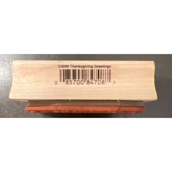 Thanksgiving Greetings Wood Mounted Rubber Stamp By Hero Arts C4299 - Picture 3 of 5